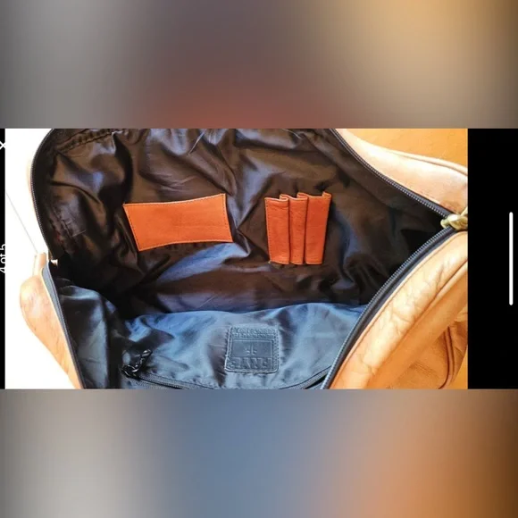 FRYE Tan Genuine Leather Messenger Crossbody Shoulder Satchel Purse Bag Carryon - Picture 3 of 6